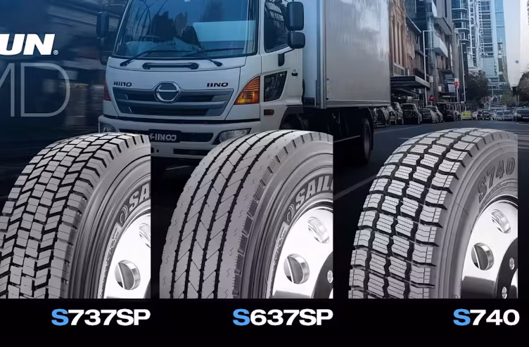 Commercial van equipped with Sailun tires making a last-mile delivery on an urban street.